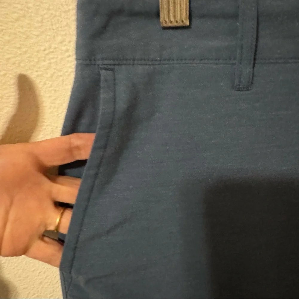 Faherty Belt Loop All Day Shorts Blue Techincal Stretch Drawstring-33